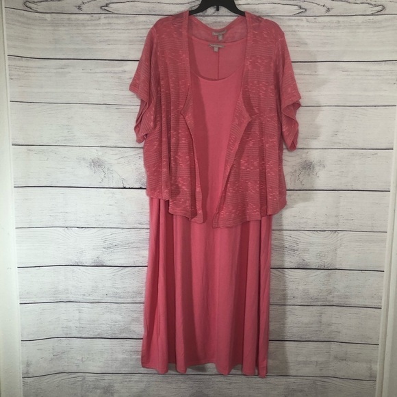 NWT Woman Within Pink Maxi Dress w/ Sweater Sz 38 - Picture 7 of 9